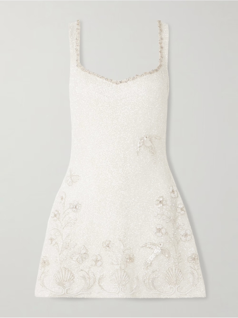 Clio Peppiatt Snowdrop embellished beaded stretch-tulle mini dress size Medium